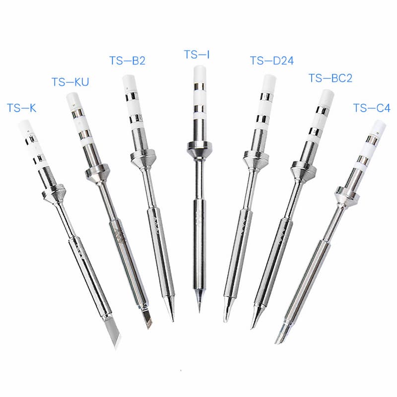 TS101 Soldering Iron Original Tips, Nozzles, Heating Core, Solder Tips, Pointed, Flat, Beveled, Slotted