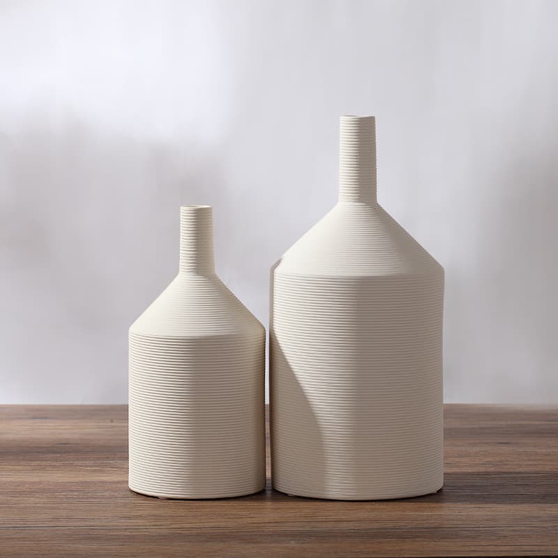 Modern Minimalist White Bisque Ceramic Vase Living Room Home Decor Ornament Craft Wholesale