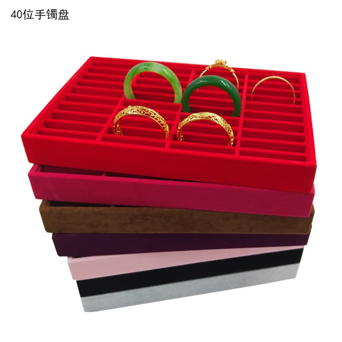 Plaid Bracelet Box 40-position Bracelet Tray Jewelry Display Stand Buddha Bead Props