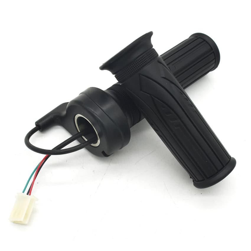 Electric vehicle matching speed control throttle, no switch, accelerator handle, black leather grip, simple non-functional throttle.