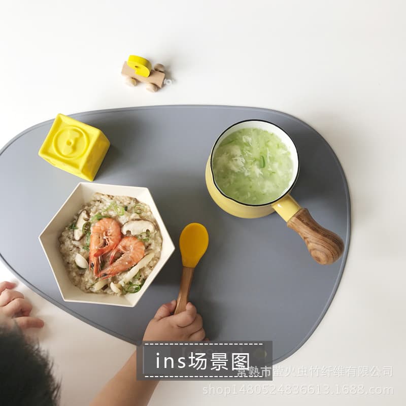 Korean Style Simple Oval Placemat, Household Heat Insulation Placemat, Baby Placemat, Restaurant Placemat