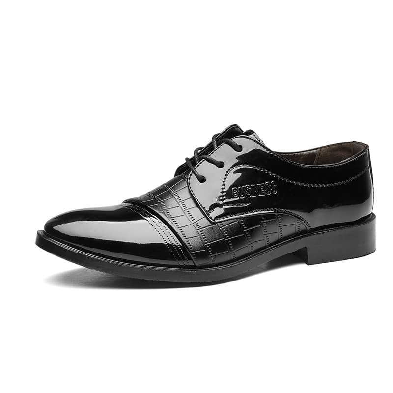 Cross-border Supply Spring New Crocodile Pattern Leather Shoes, Men's Business Formal Wedding Shoes, Men's Shoes Drop Shipping