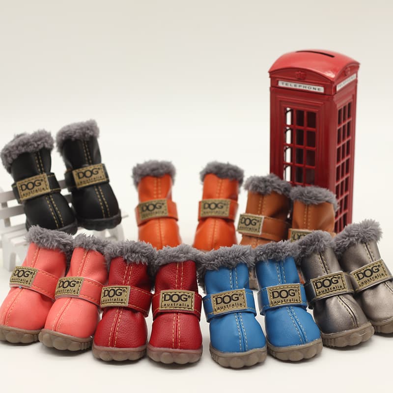 Dog Shoes Cotton Pet Boots 4 Piece Set Autumn/Winter Season Teddy Dog Shoes Bichon Frise Pomeranian Small Winter Snow Boots