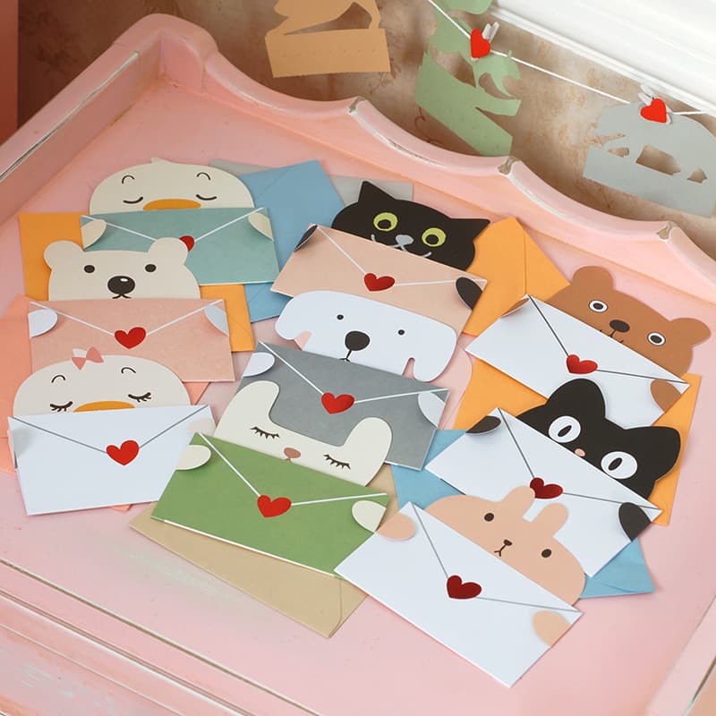 YIHE NUO Korean Mini All-Purpose Animal-Themed Teacher's Day and Children's Greeting Cards