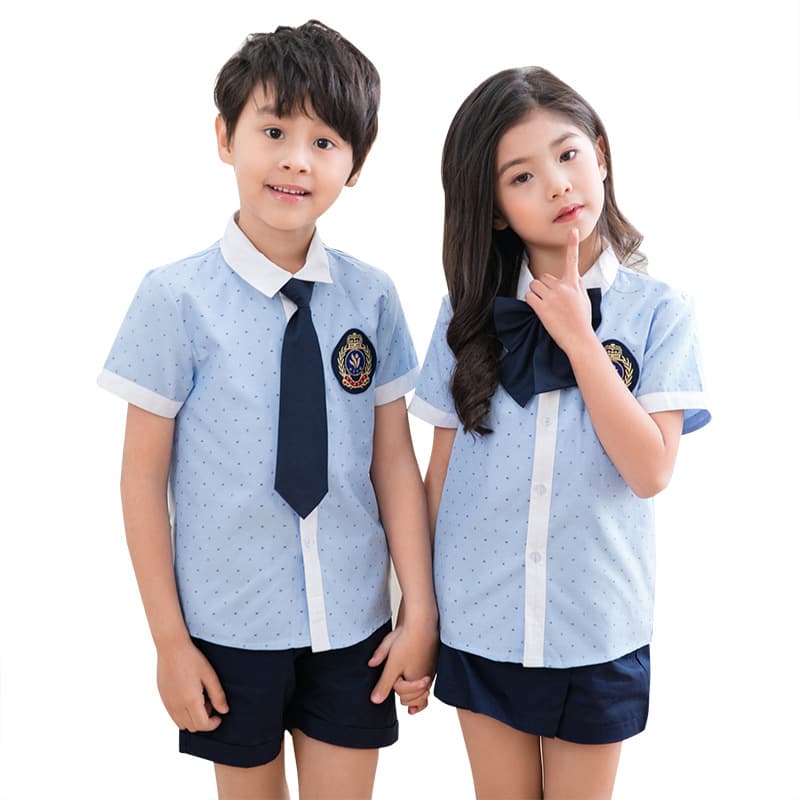 School uniform customization sportswear elementary student uniforms, kindergarten wear children's short-sleeve shirts shorts sets processing
