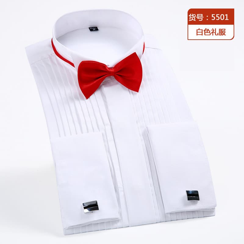 Logo can be embroidered [micro supply] red dress shirt for newlyweds and groomsmen at wedding celebrations