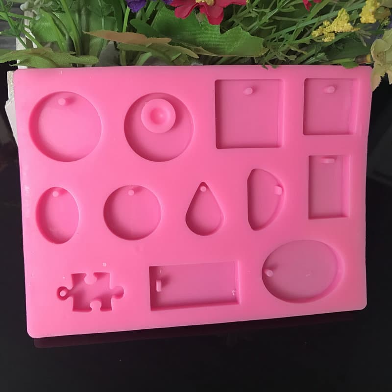 Fondant Resin Mold Jewelry Mold Square Round Pendant Multi-Style Silicone Clay Resin Mold
