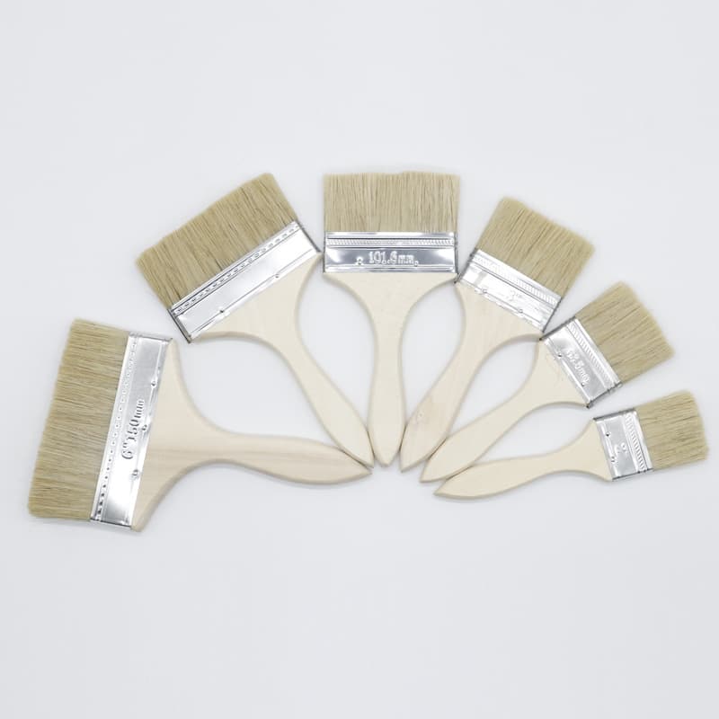 Manufacturer Wholesale Various Thickened Wooden Handle Paint Brush Wire Brush Pig Hair Brush Brown Brush Bristle Barbecue Brush Paint Brush
