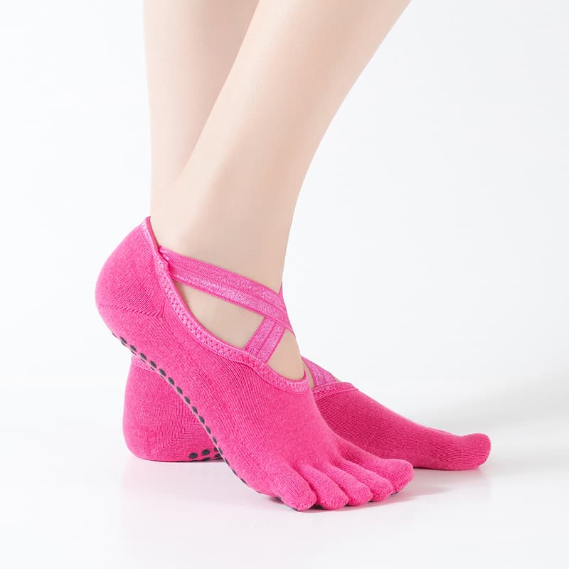 Manufacturer Wholesale New Cotton Socks Non-Slip Glue Sports Socks Yoga Socks Ballet Style Backless Yoga Socks Five-Finger Socks