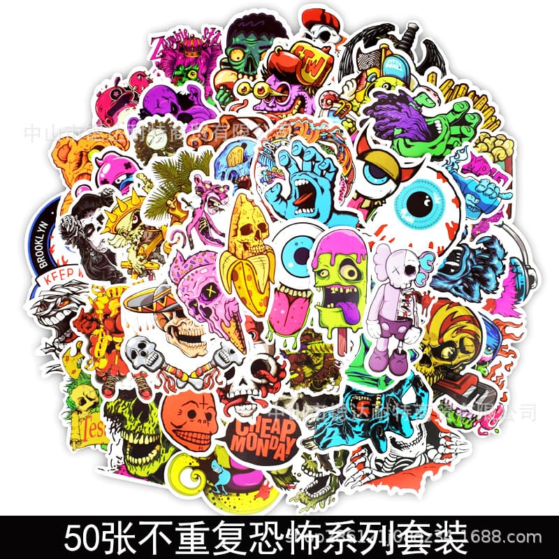 Trolley Case Sticker, Personality Motorcycle Sticker, Graffiti Sticker, Guitar Laptop Horror Series Explosions