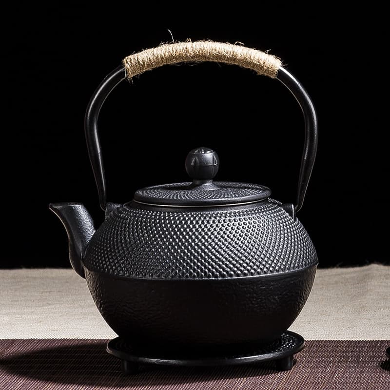 Hearthside Tea Brewing Japanese Iron Pot, Cast Iron Kettle for Boiling Water and Tea, Electric Ceramic Stove Tea Set