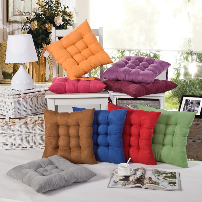 Thickened Cushion Wholesale Solid Color Brushed Chair Pad Office Computer Chair Cushion Tatami Seat Cushion Student Bottom Cushion