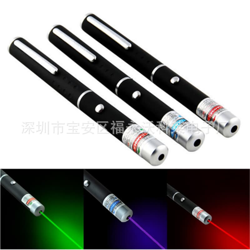 5mw High Power Laser Pointer Pen Single Point Three Colors Red Green Blue Purple Light Anti-blue Light Indicator Pen