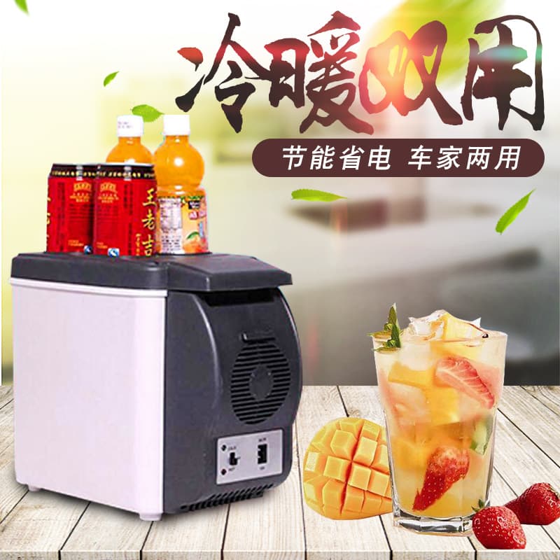 Car 12V Mini Fridge Portable 6L Cooling and Warming Box for Car and Home Use, Lightweight and Energy-Saving