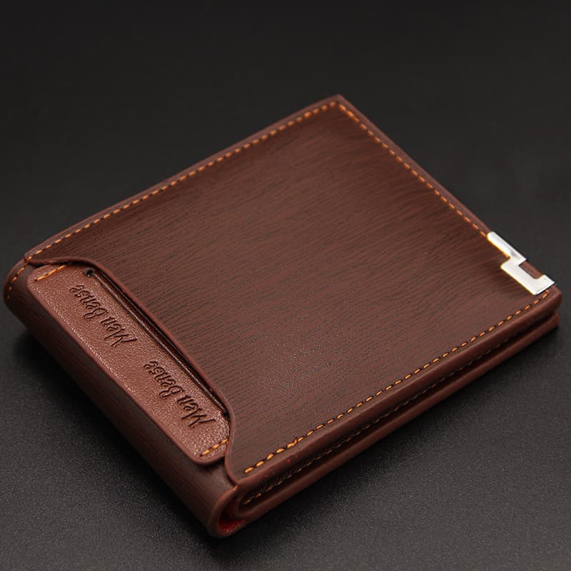 Menbense New Cropped Fashionable Casual Men's Wallet Iron Edge Card Holder Leather Clip Direct Supply From Manufacturer