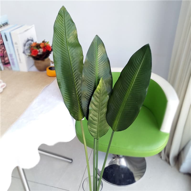 High-End Faux Leather Feel Banana Leaf Realistic Simulation Hanging Leaf Plant Material Quality Assured by Manufacturer