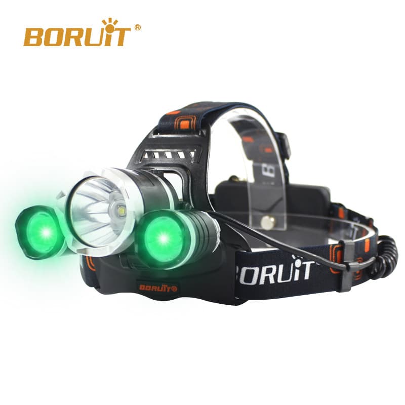 BORUiT Outdoor Lighting Green Headlight LED Strong Light Night Fishing Camping Work Light USB Charging Headlight Manufacturers