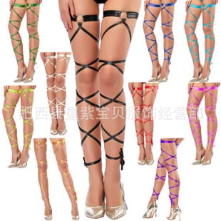 European and American Style Sexy Lingerie Imitation Slip Garter Belt Leg Straps Long Tie Accessories 2102
