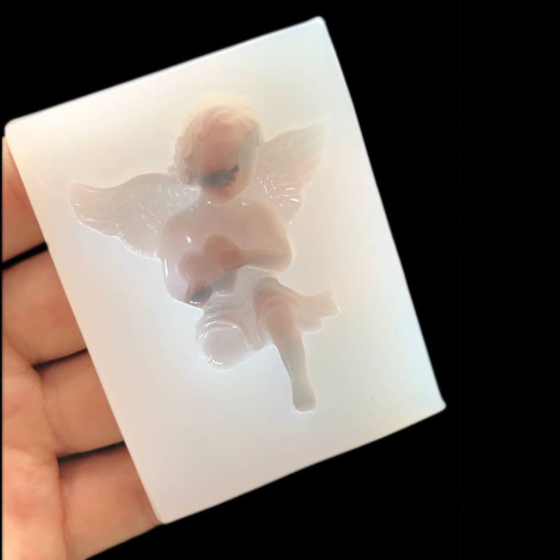 Mirror Love Angel DIY Crystal Epoxy Resin AB Glue Cute Angel Silicone Mold Multi-Style Accessory Materials