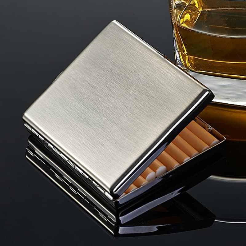 Kuboy Stainless Steel Creative Cigarette Clip Metal Cigarette Box 20-pack Home Daily Use Smoking Accessories