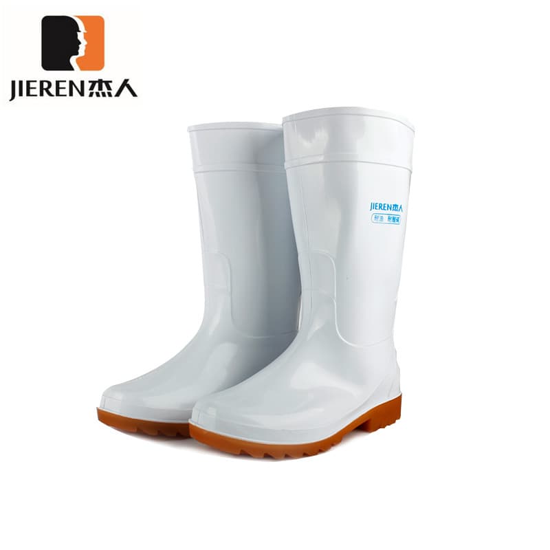Jieren 6602 Food-Specific Boots Acid and Alkali Resistant Oil-Resistant Slip-Resistant Waterproof White (Mid-Calf) Sanitary Labor Protection Boots