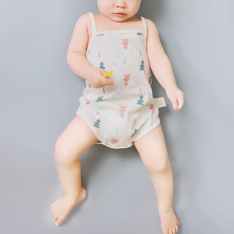 Summer Baby Romper Cotton Triangle Strap Bodysuit Infant Protective Belly Vest Crawling Suit Newborn Onesie