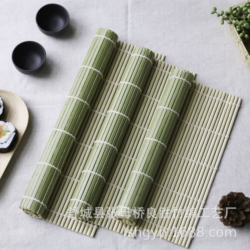 Factory sushi rolling mat green bamboo mat for sushi nori rolls tool bamboo tableware Japanese cuisine tool wholesale