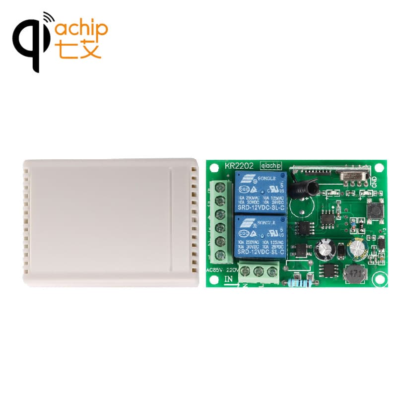 AC 110V/220V Dual-Channel Wireless Remote Control Switch Receiver, Smart Lighting Control Module, Learnable 433MHz