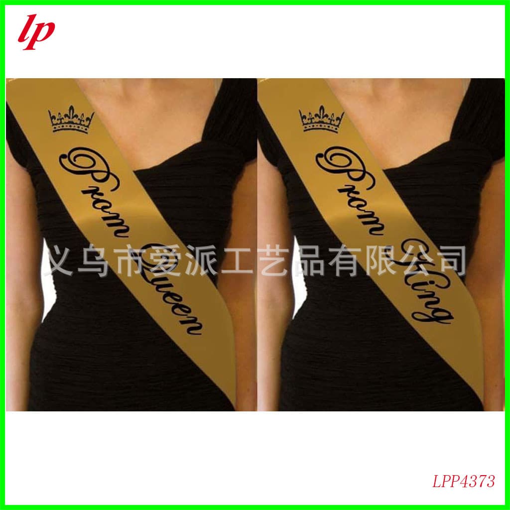 Prom Party King Queen Satin Shoulder Strap Ceremony Belt Halloween Graduation Season Prom King Ceremony Belt