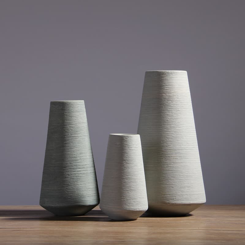 Brushed Ceramic Vase Solid Color Flower Arrangement Living Room Decoration Zen Home Dry Flower Device Scandinavian Home