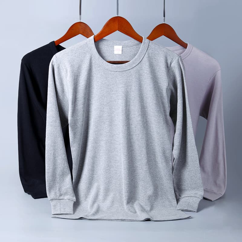 Autumn and winter men's cotton autumn clothes, long johns, mid-high collar, thermal underwear, one-piece cotton sweater
