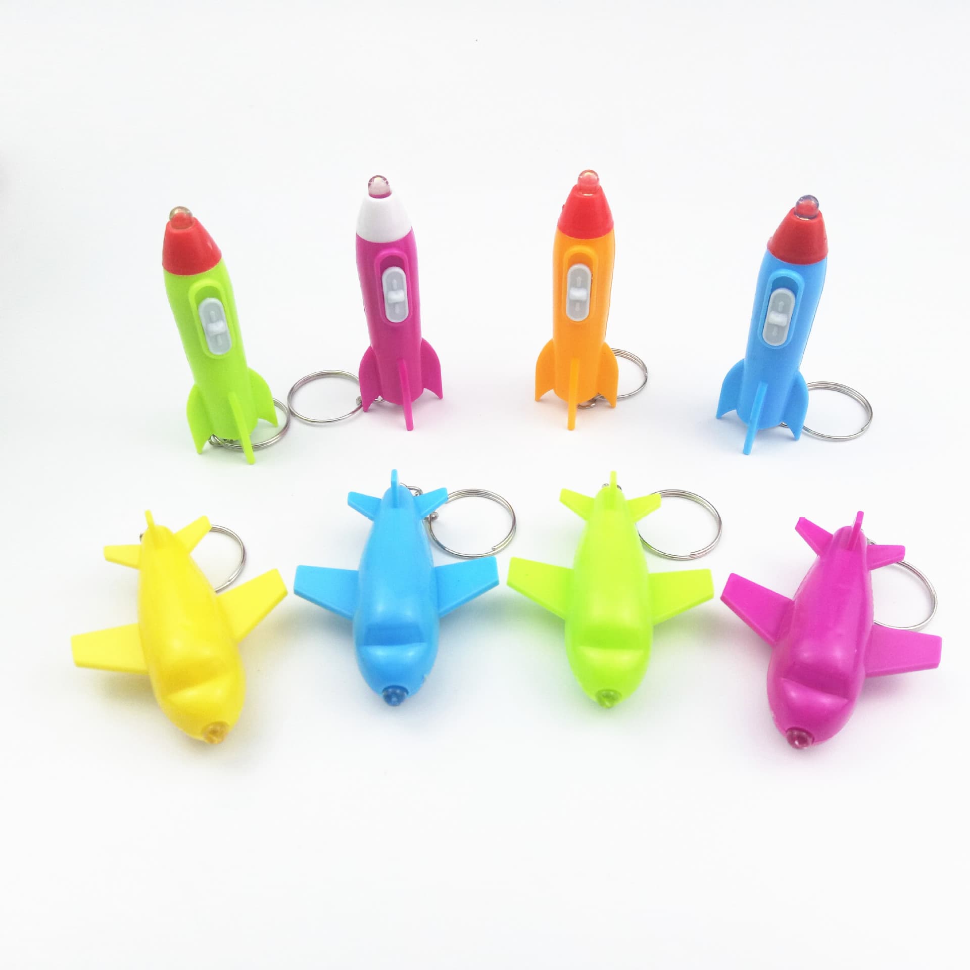 Cross-border LED Glowing Airplane Keychain Lights Creative Light-Up Pendants Yiwu Under 1 Yuan Ground Promotion Gifts