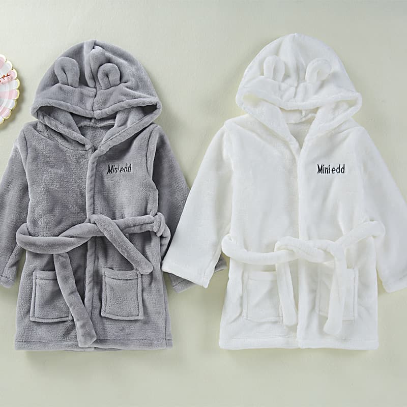 Ins Flannel Bathrobe for Kids, Export-Quality Children's Homewear, Cute Baby Bathrobe, Infant Pajamas