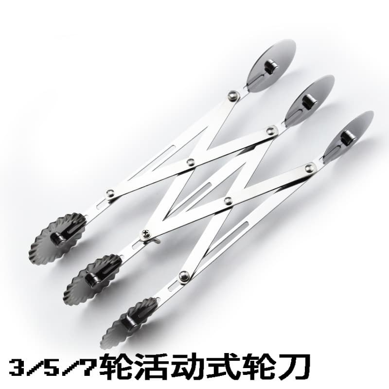 Stainless Steel Double Headed Five Wheel Pie Knife Multi-Functional Kitchen Baking Equipment Dining Table Cutlery Kitchenware