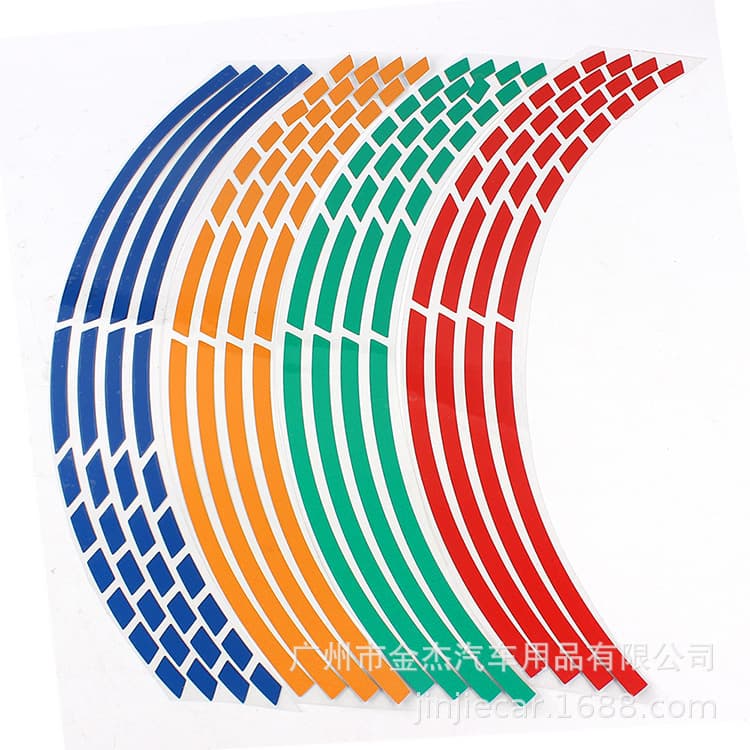 Auto Car Wheel Rim Breakpoint Reflector Stickers for Motorcycles 17_18 Inch 16 Pieces PVC Reflective Decals Universal Fit