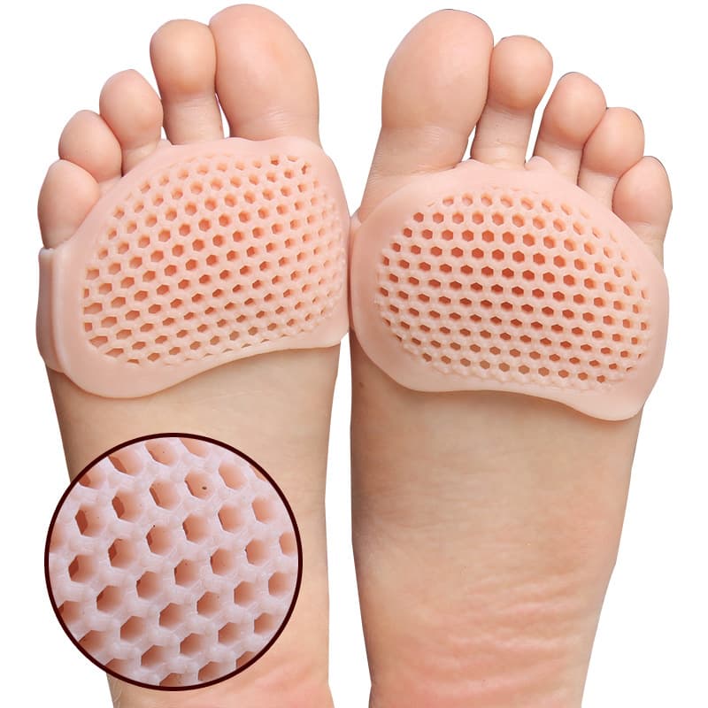Honeycomb Style Forefoot Pads, SEBS Breathable Adjustable Size Pain Relief Foot Pads for Women's High Heels, Half-Size Insoles
