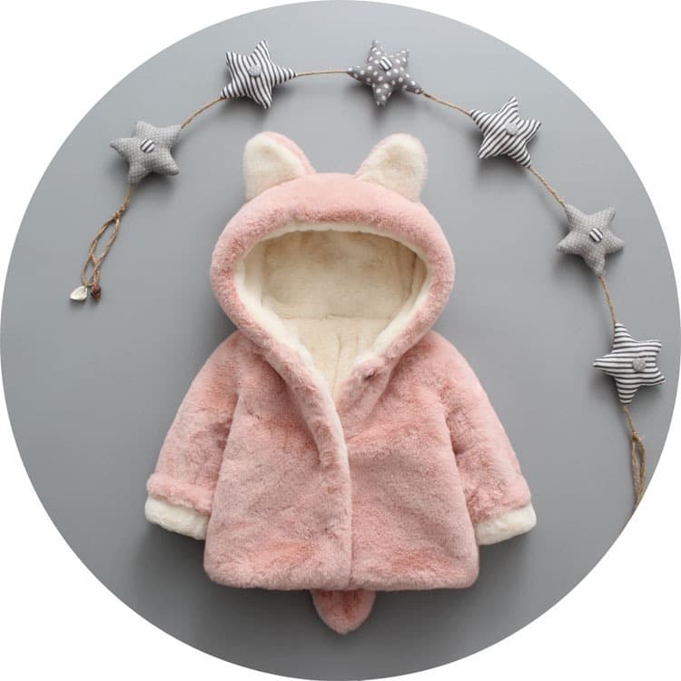 Baby Boys and Girls Winter Cotton Coat Thickened Fleece-Lined Outerwear Toddler Winter Wool Sweater Cotton Padded Jacket