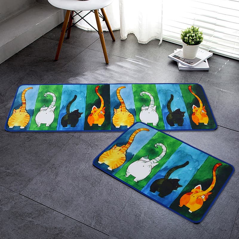 Home Cartoon Kitchen Runner Mat Door Mat Entrance Mat Shoe Scraper Bedside Rug Carpet Wholesale
