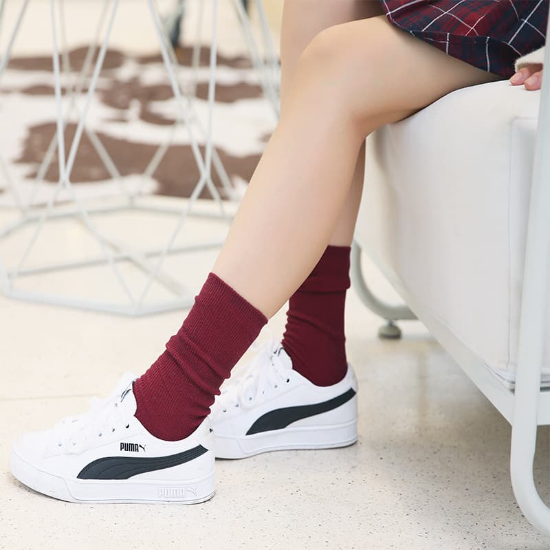 Stacked Socks Women Thick Style Japanese Fall/Winter Cotton Socks Combed Cotton Socks Solid Color Retro Academic Short Boot Socks