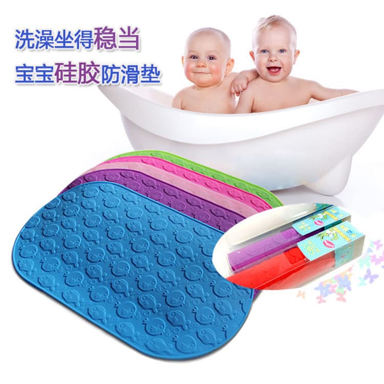 Silicone bathtub anti-slip mat Baby baby odorless bath mat Cartoon shower mat Children's bathroom suction cup floor mat