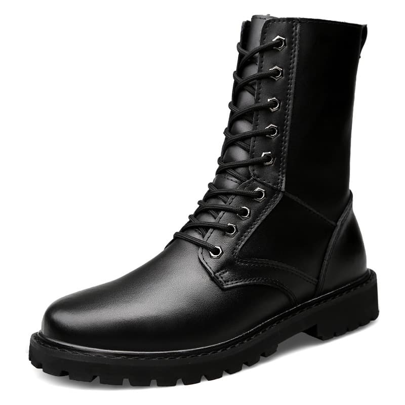 Fall/Winter Martin Boots for Men, Fashionable Cotton Shoes, High-Top Boots, High Shaft Sizes 34-50, Casual Inner Height Increase Boots