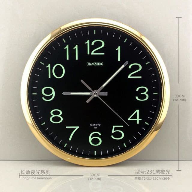 12-inch cross-border hot selling silent wall clock creative clock wholesale living room wall clock luminous clock wholesale