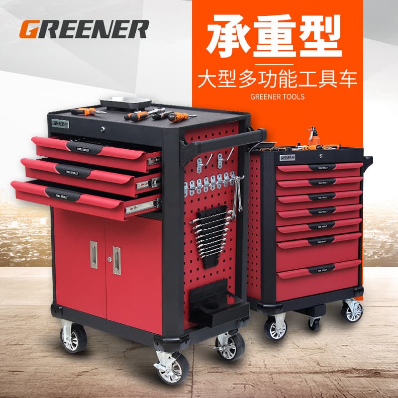 Factory Direct Green Forest Heavy-Duty Tool Cart, Automotive Repair Specialized, Movable Parts Storage System