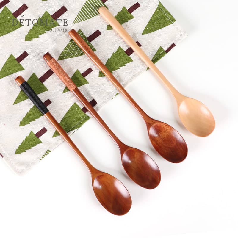 Wholesale Japanese-Korean Style Soup Spoon Wooden Spoon 23.5*4 Long Handle Spoon Popular Straight Handle Wooden Large Spoon Soup Spoon Japanese Style