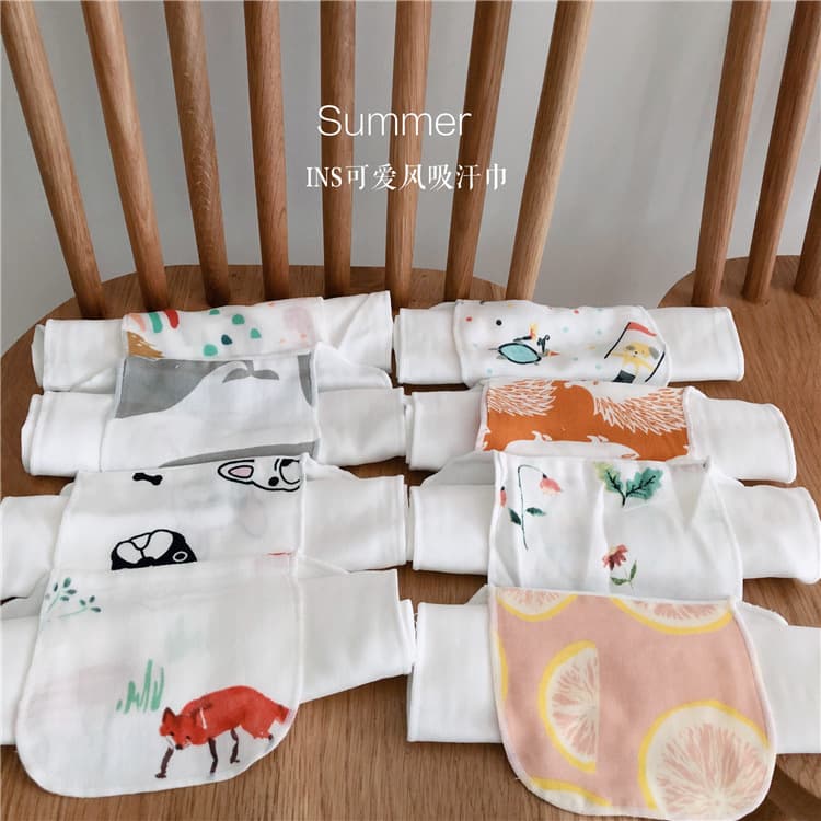 New Spring/Summer Baby Sweat Towels (Plus Size), Bamboo Cotton Gauze Sweat Insulation Towels, Baby Back Covers