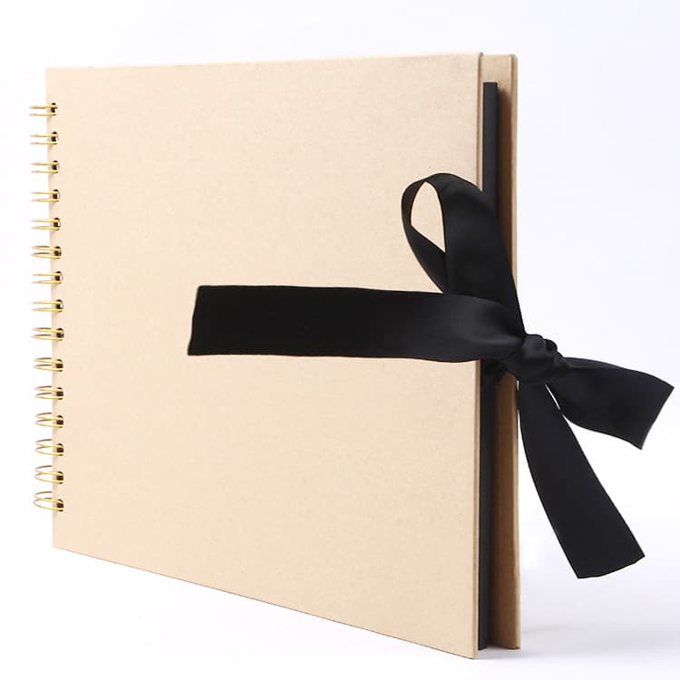 Scrapbook Amazon New Coil-style Bow Ribbon Spring Flip DIY Photo Album, Handmade Memory Book