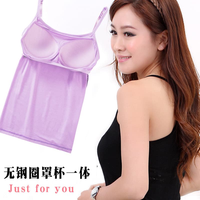Modal Women's Wire-Free Padded One-Strap Camisole Vest Upgraded Version Yoga Base Layer Underwear Manufacturer Wholesale