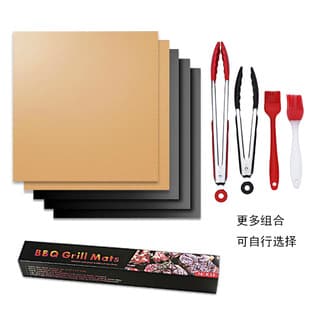 Oven Mat, Fiberglass Non-Stick High-Temperature BBQ Grill Mat Set, Black Copper Outdoor Teflon Mat