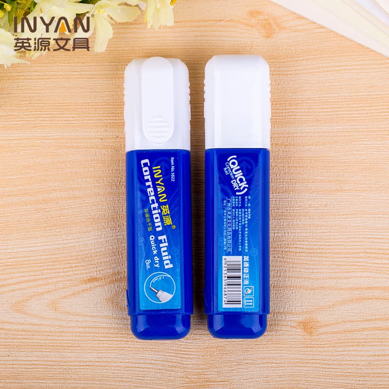 Yingyuan CP-1622 Office Correction Fluid, Blue, Regular, Simple, Large Capacity, Steel Tip Correction Fluid, Stationery Wholesale