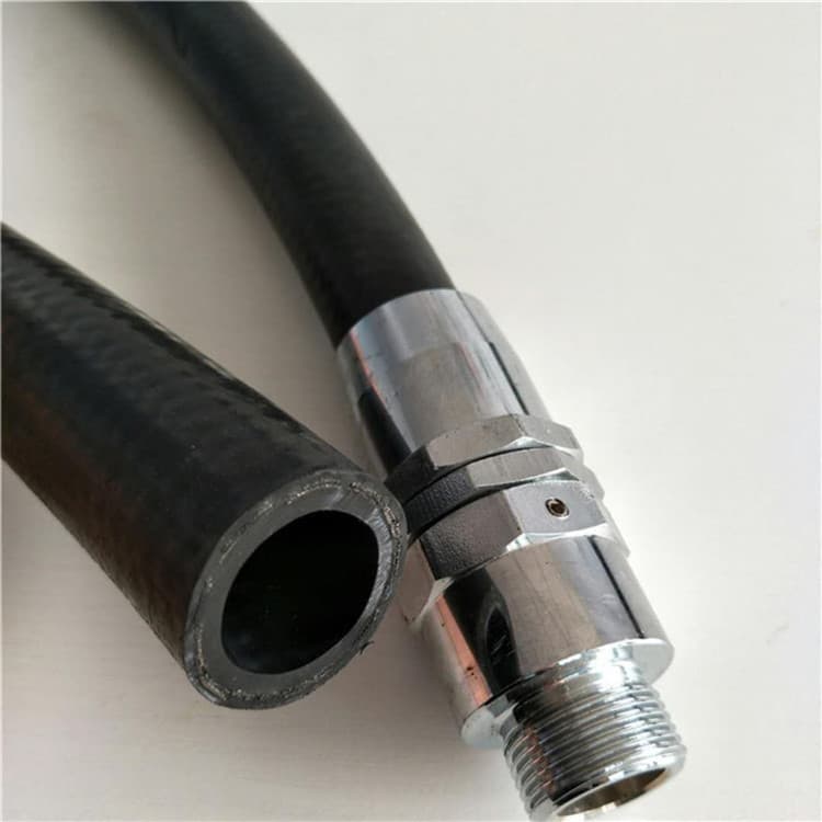 Dedicated hose for fuel dispensers, double-layer steel wire smooth surface gasoline delivery rubber hose, textured surface high-pressure hose.